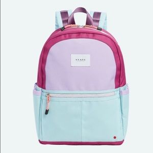State Kane kids magenta mint color block backpack.